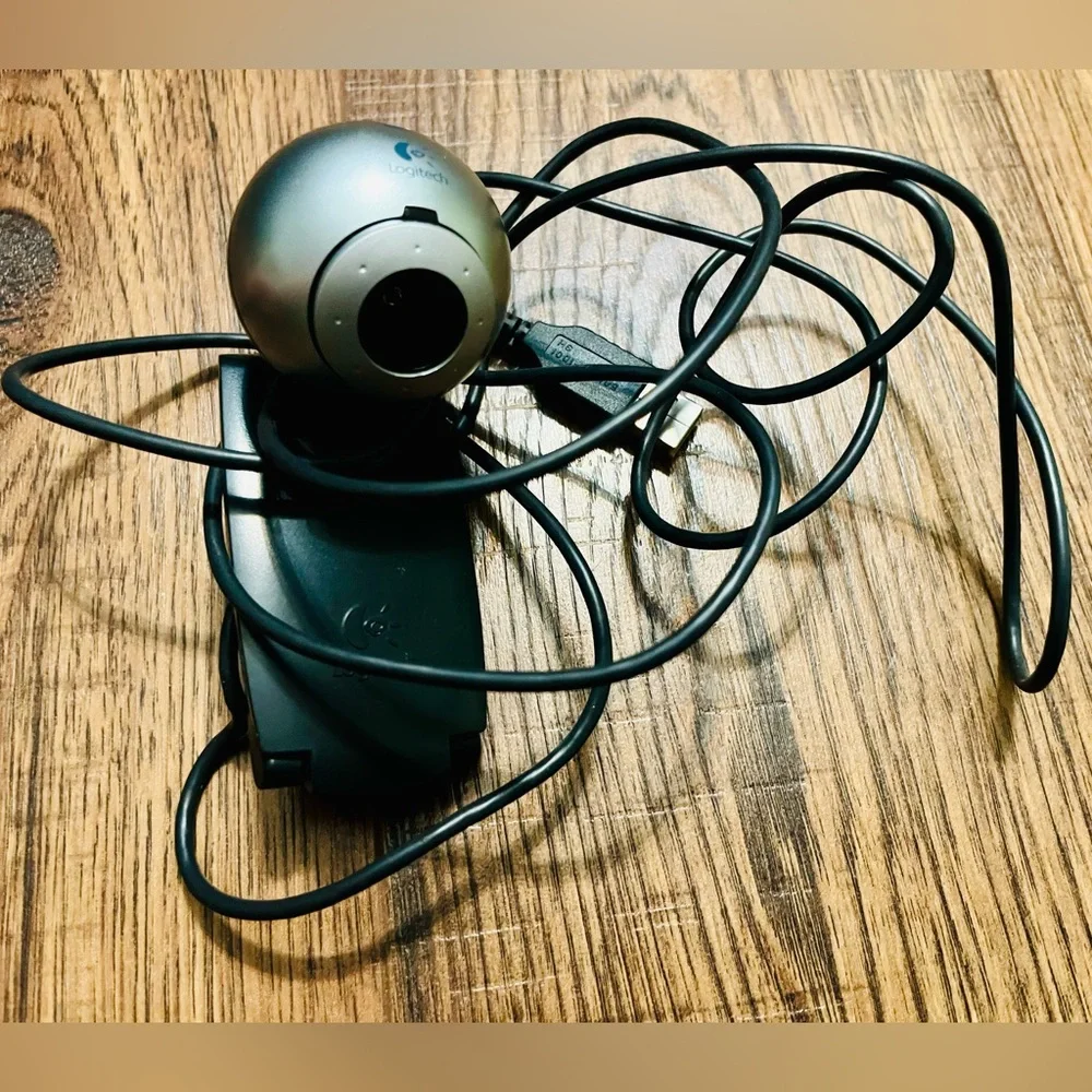 Logitech Metallic Silver Webcam with Black Accents